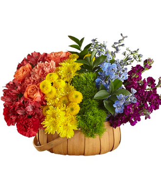 Funeral Flowers In A Basket